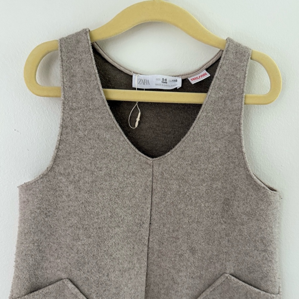 Zara girls tan overall dress size 5/6 - Picture 2 of 3